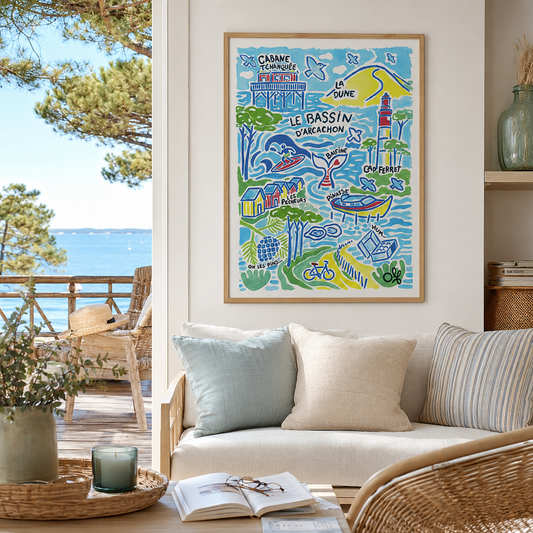 Affiche Bassin d'Arcachon | Peinture Olf 30×40 ou 50×70 cm