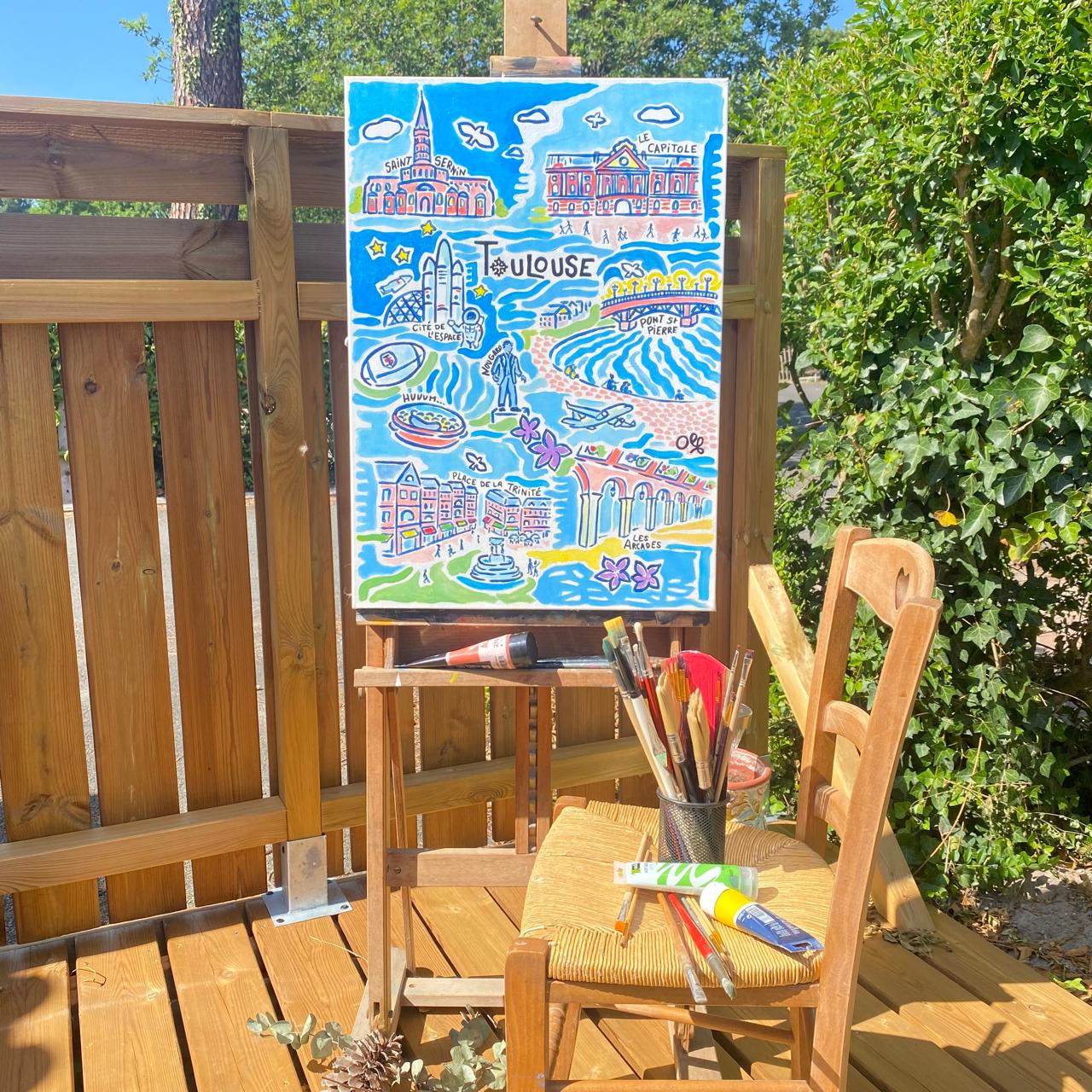 Toulouse — Toile originale Olf | Peinture acrylique