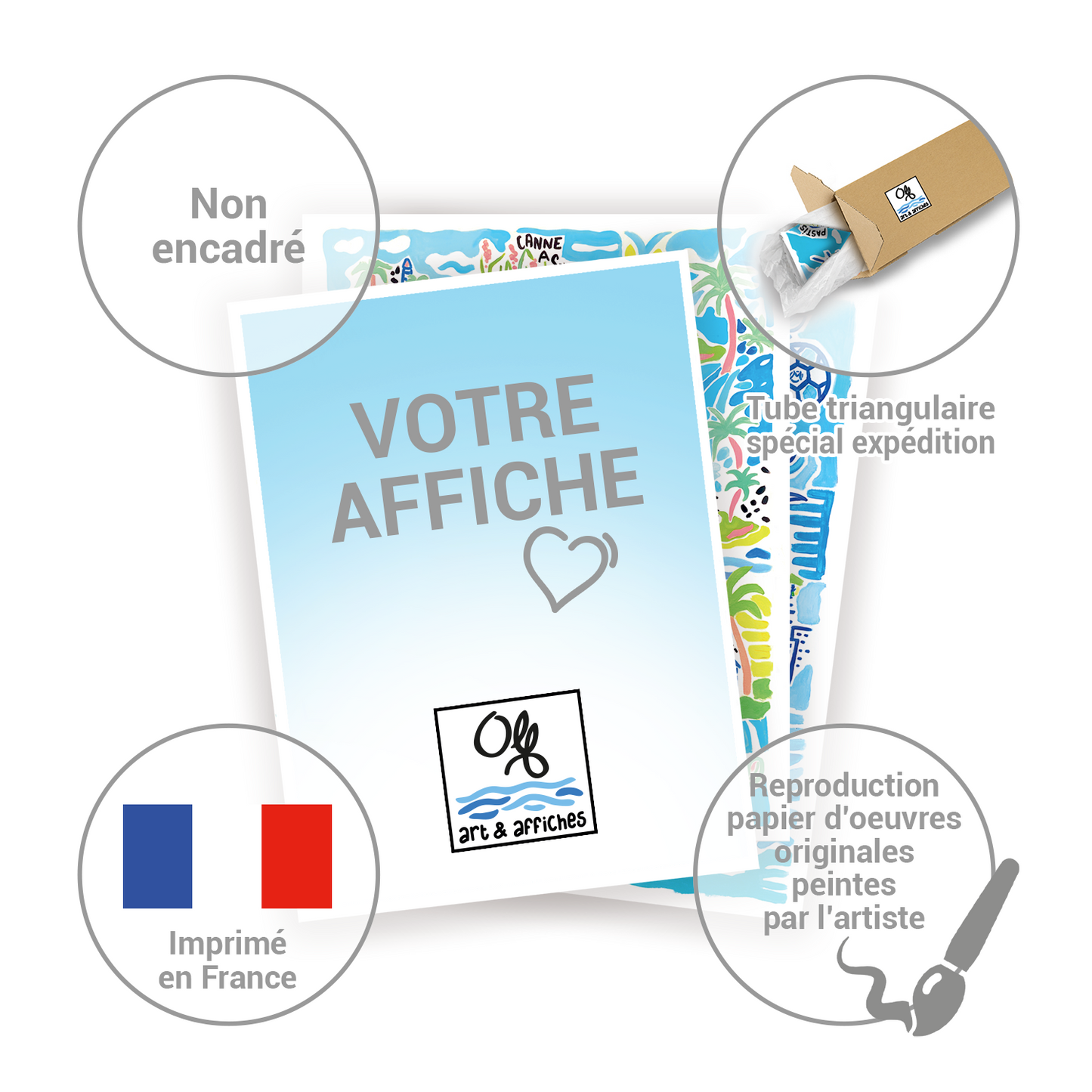 Affiche Cap Ferret | Peinture Olf 30×40 ou 50×70 cm