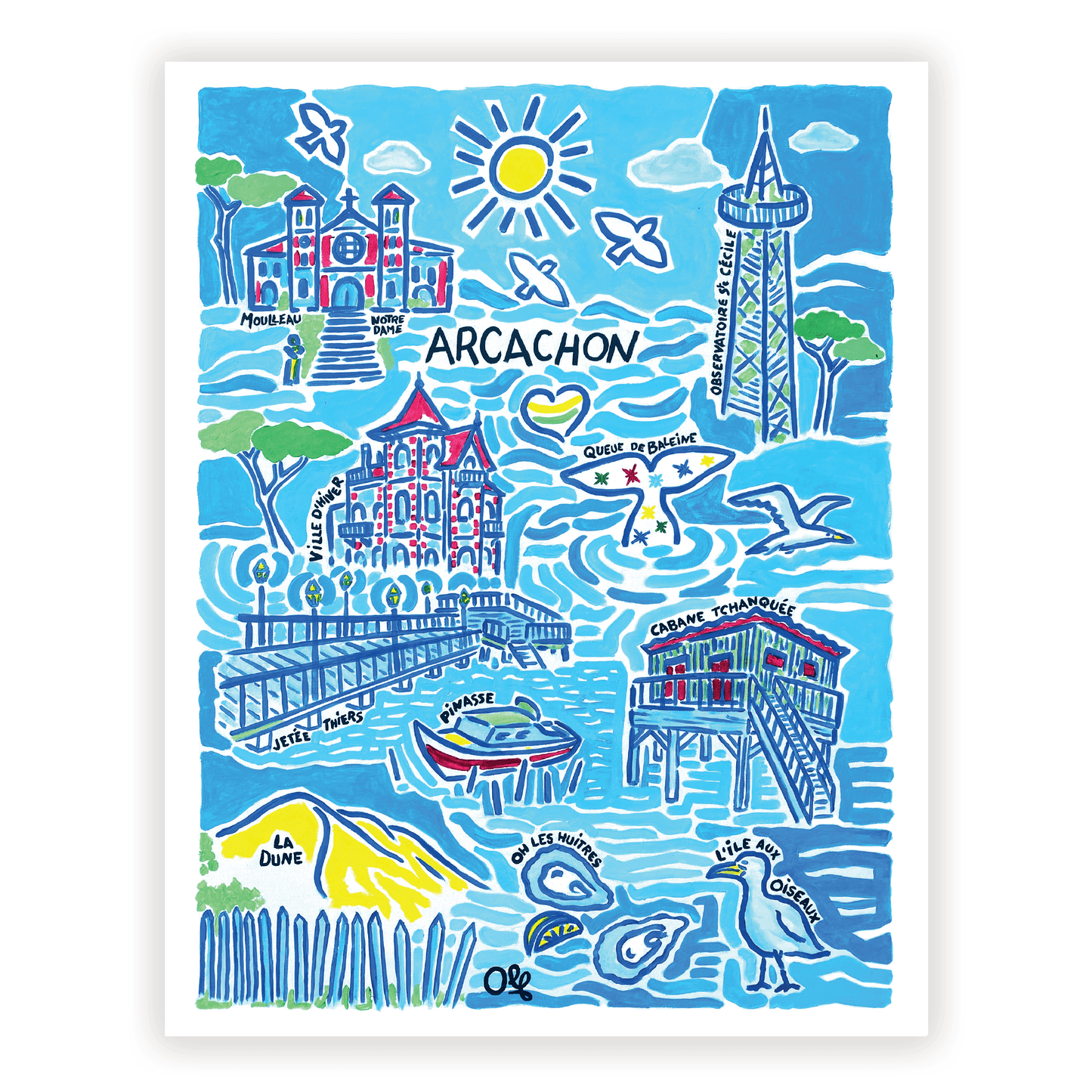 Affiche Arcachon | Peinture Olf 30×40 ou 50×70 cm