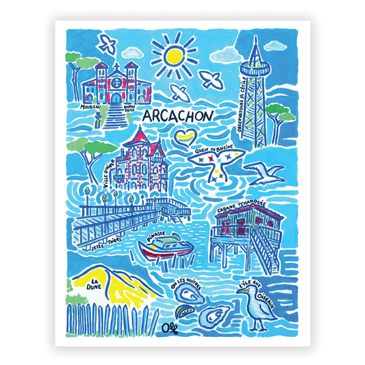 Affiche Arcachon | Peinture Olf 30×40 ou 50×70 cm