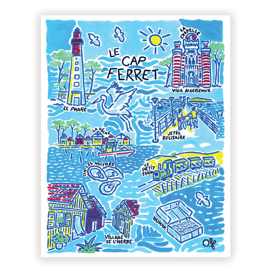 Affiche Cap Ferret | Peinture Olf 30×40 ou 50×70 cm