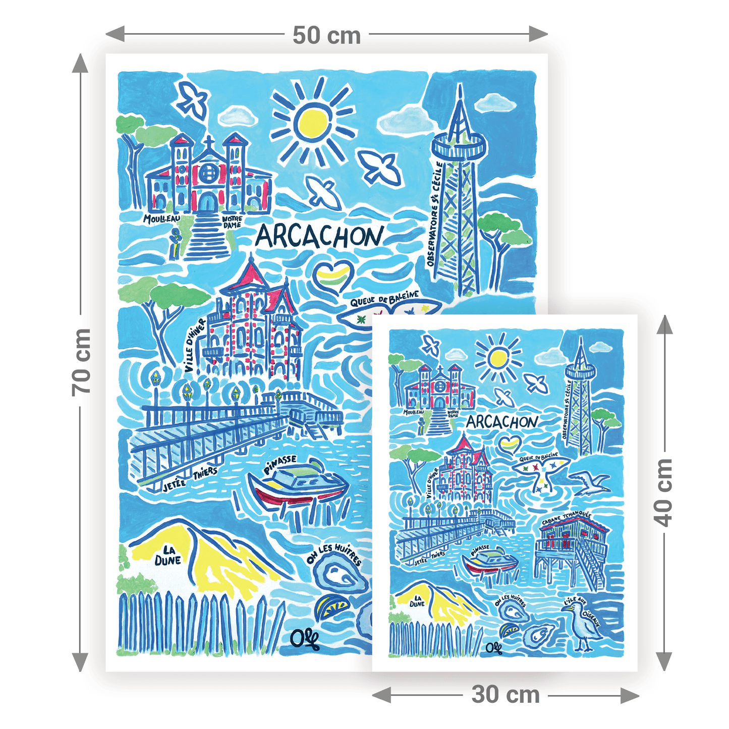 Affiche Arcachon | Peinture Olf 30×40 ou 50×70 cm