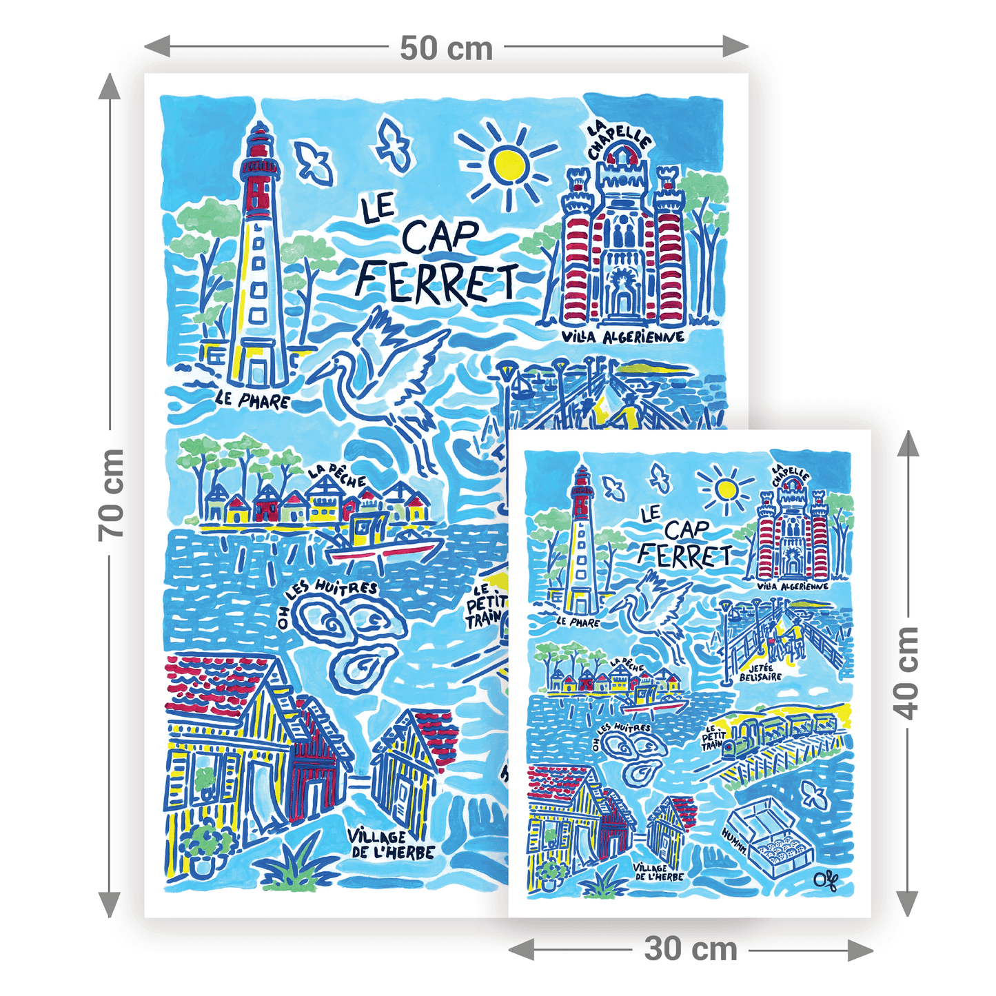 Affiche Cap Ferret | Peinture Olf 30×40 ou 50×70 cm