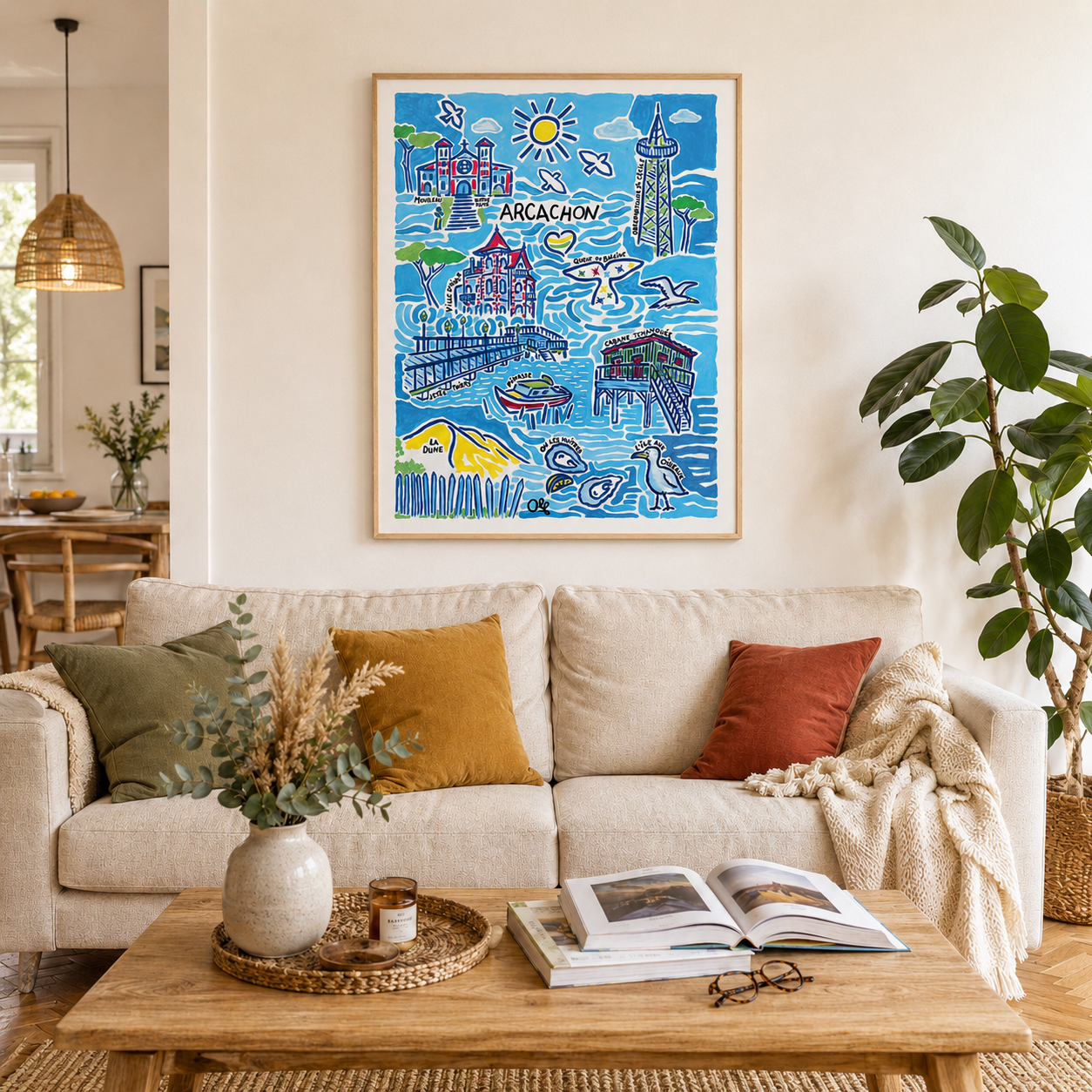 Affiche Arcachon | Peinture Olf 30×40 ou 50×70 cm