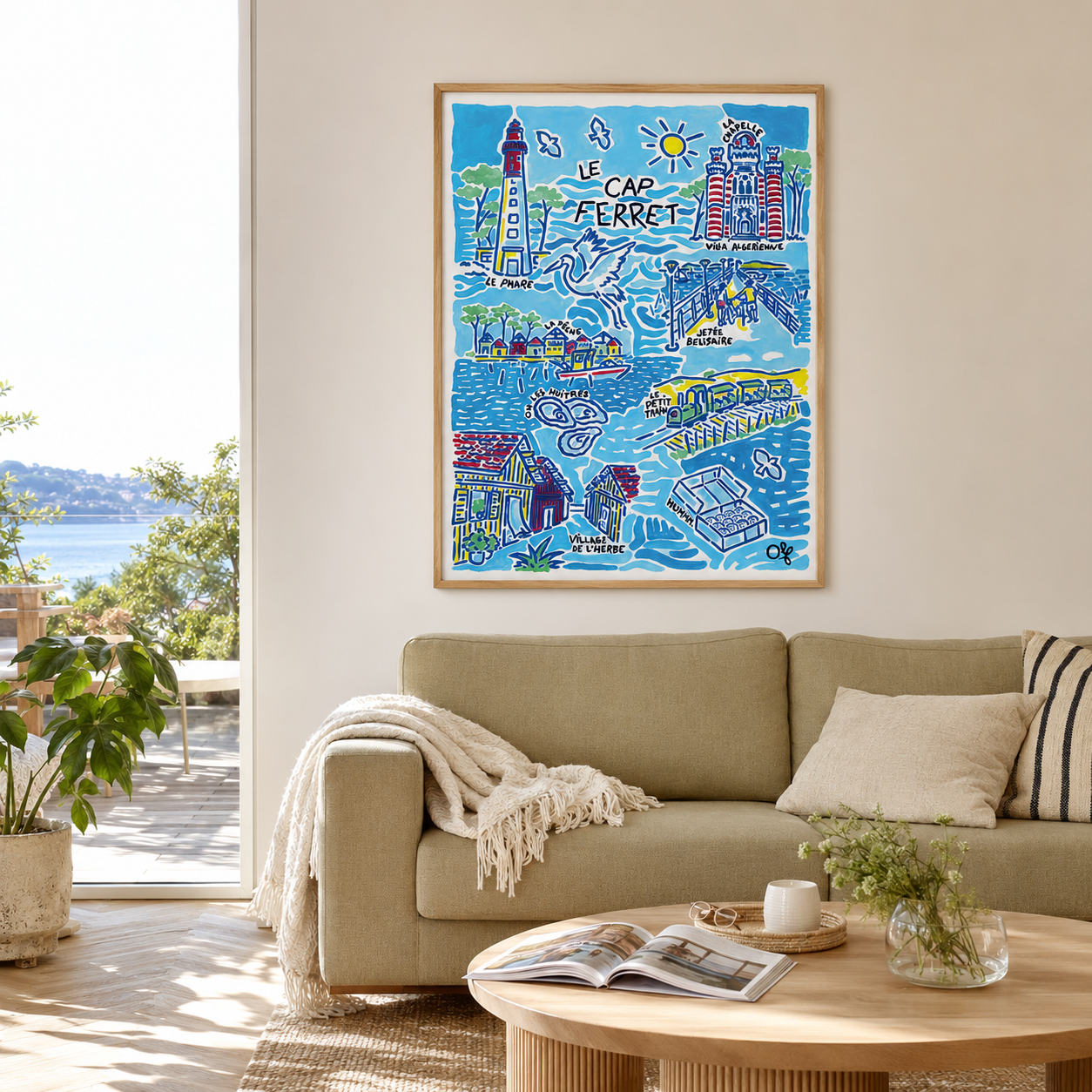 Affiche Cap Ferret | Peinture Olf 30×40 ou 50×70 cm