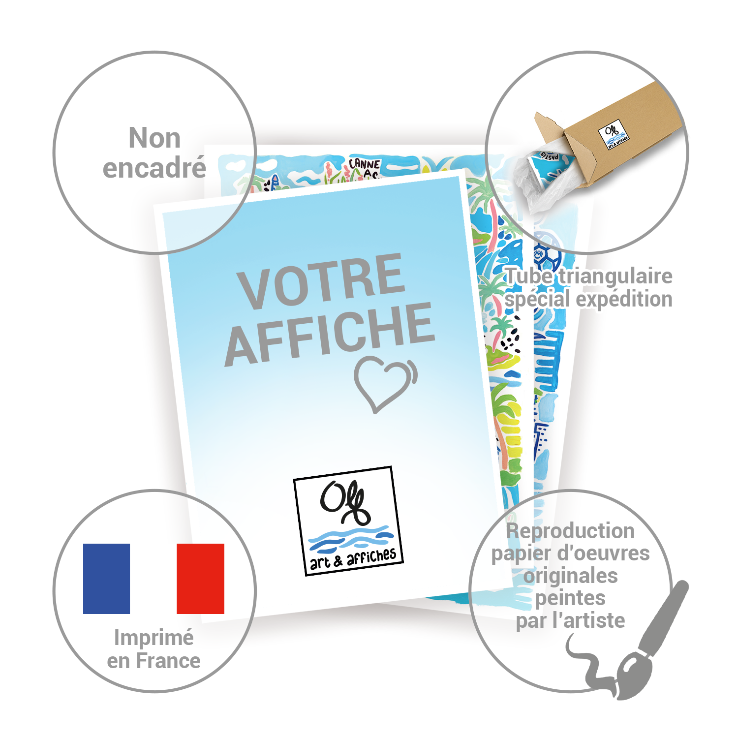 Informations affiche Les Saintes — papier PEFC 250g imprimé en France