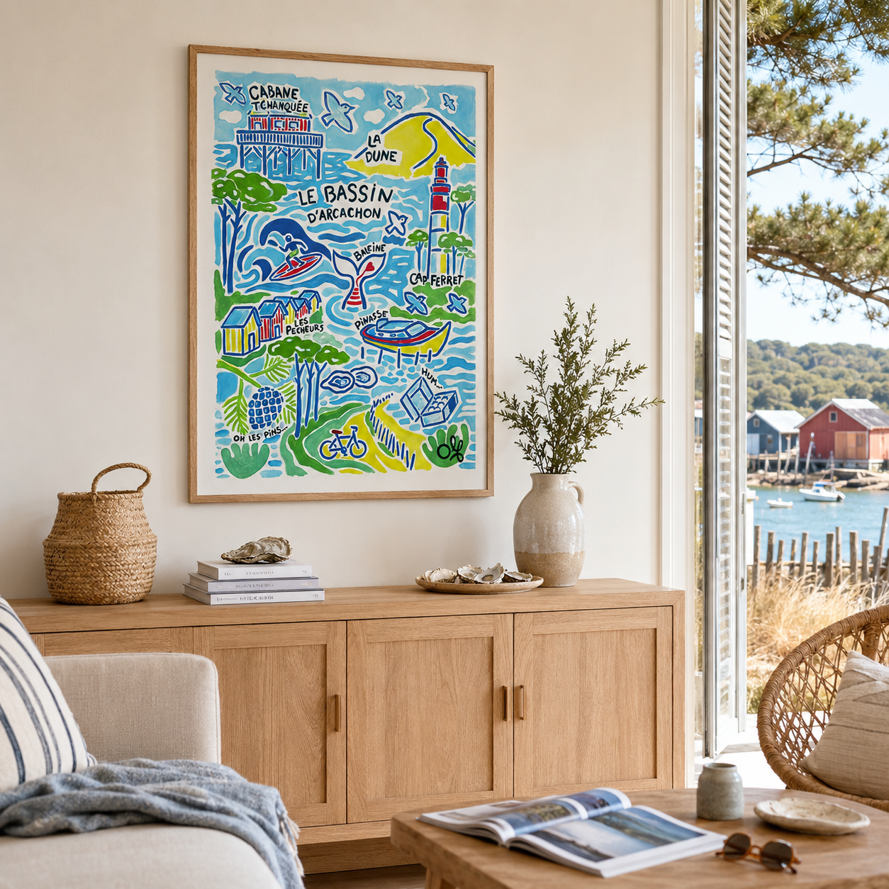 Affiche Bassin d'Arcachon | Peinture Olf 30×40 ou 50×70 cm