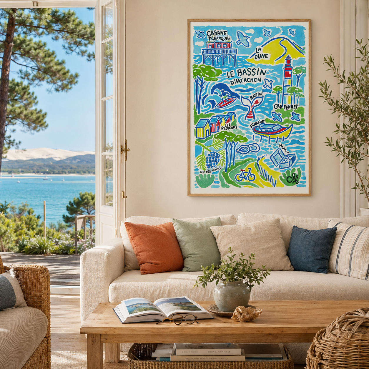 Affiche Bassin d'Arcachon | Peinture Olf 30×40 ou 50×70 cm