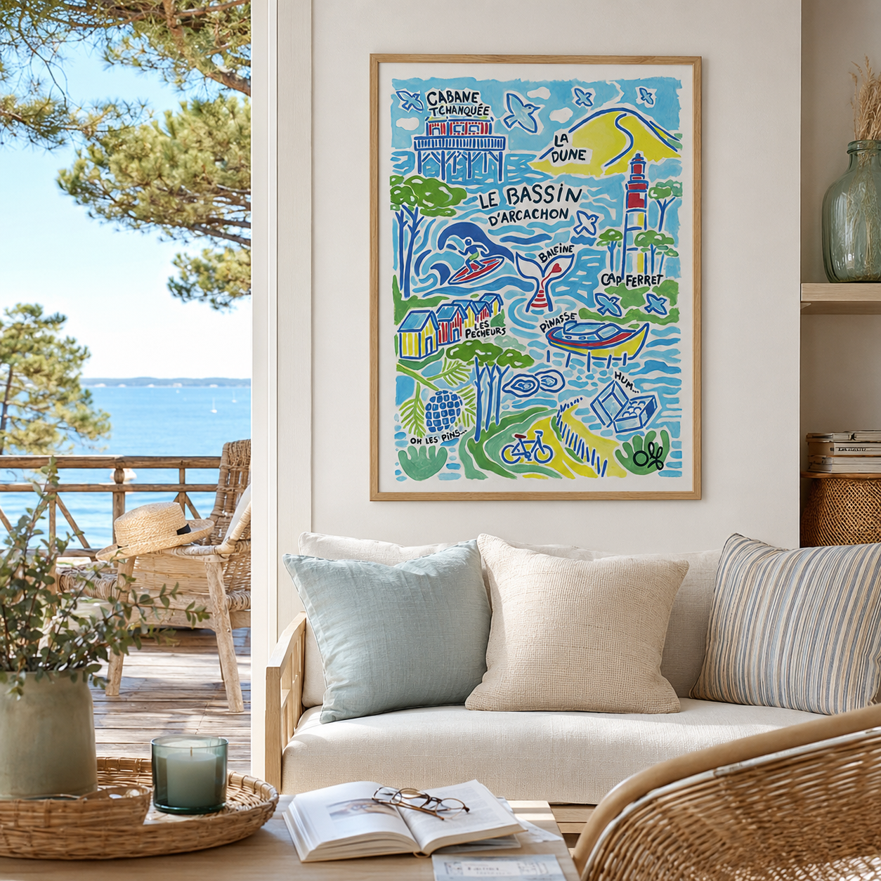Affiche Bassin d'Arcachon | Peinture Olf 30×40 ou 50×70 cm