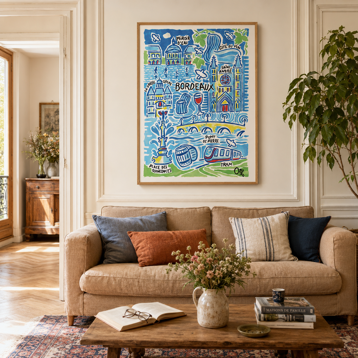 Affiche Bordeaux | Peinture Olf 30×40 ou 50×70 cm
