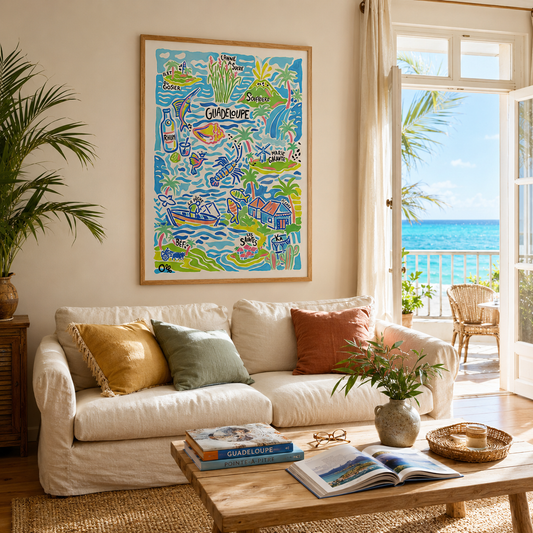 Affiche Guadeloupe | Peinture Olf 30×40 ou 50×70 cm