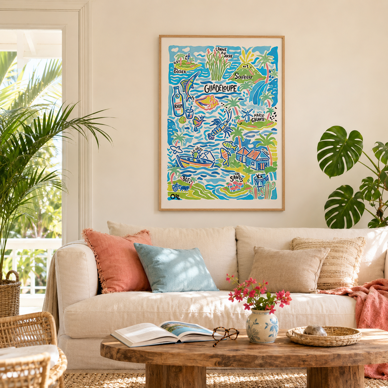 Affiche Guadeloupe | Peinture Olf 30×40 ou 50×70 cm