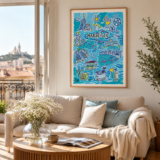 Affiche Marseille | Peinture Olf 30×40 ou 50×70 cm