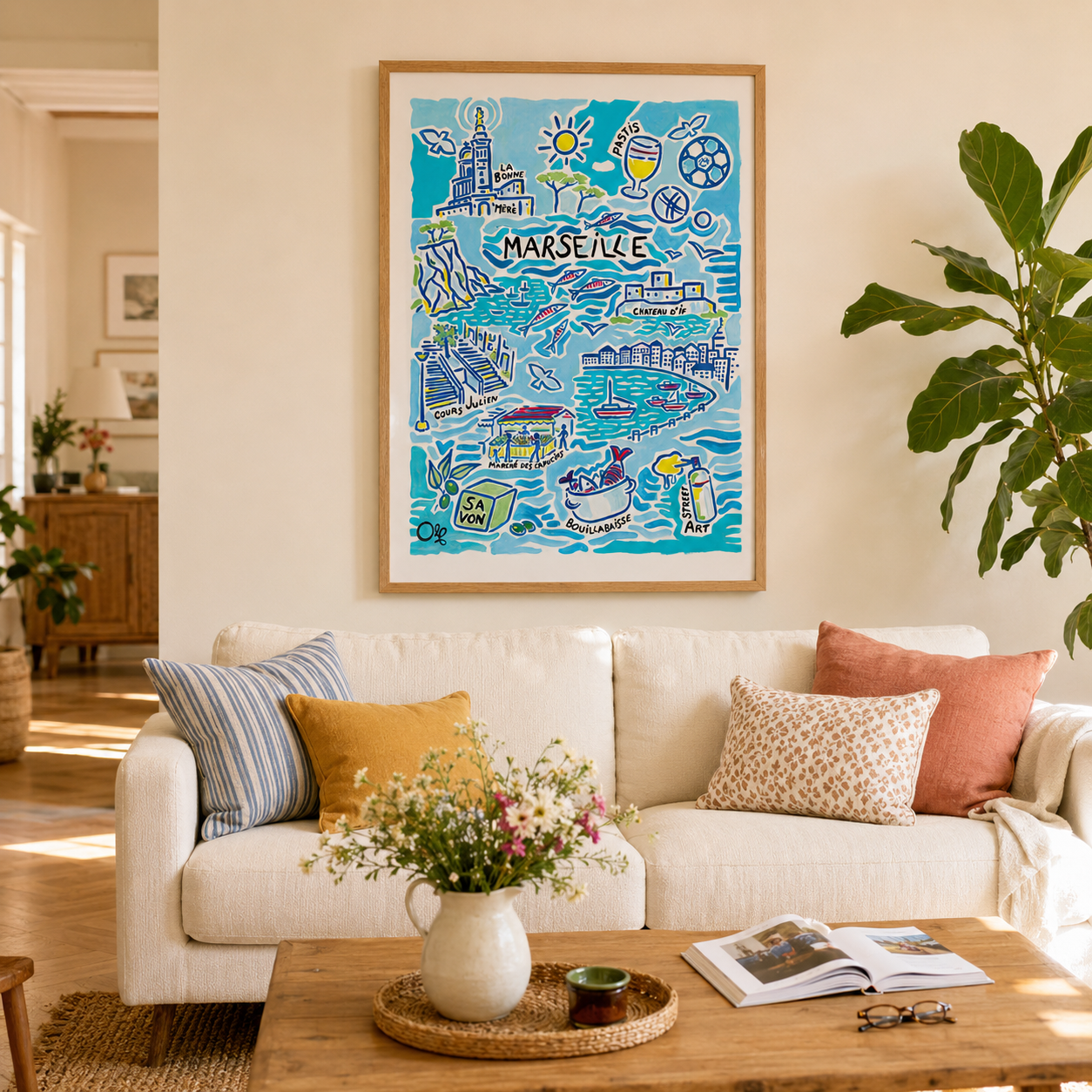 Affiche Marseille | Peinture Olf 30×40 ou 50×70 cm