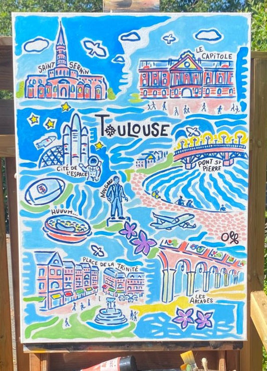 Toile originale Toulouse — peinture acrylique Olf