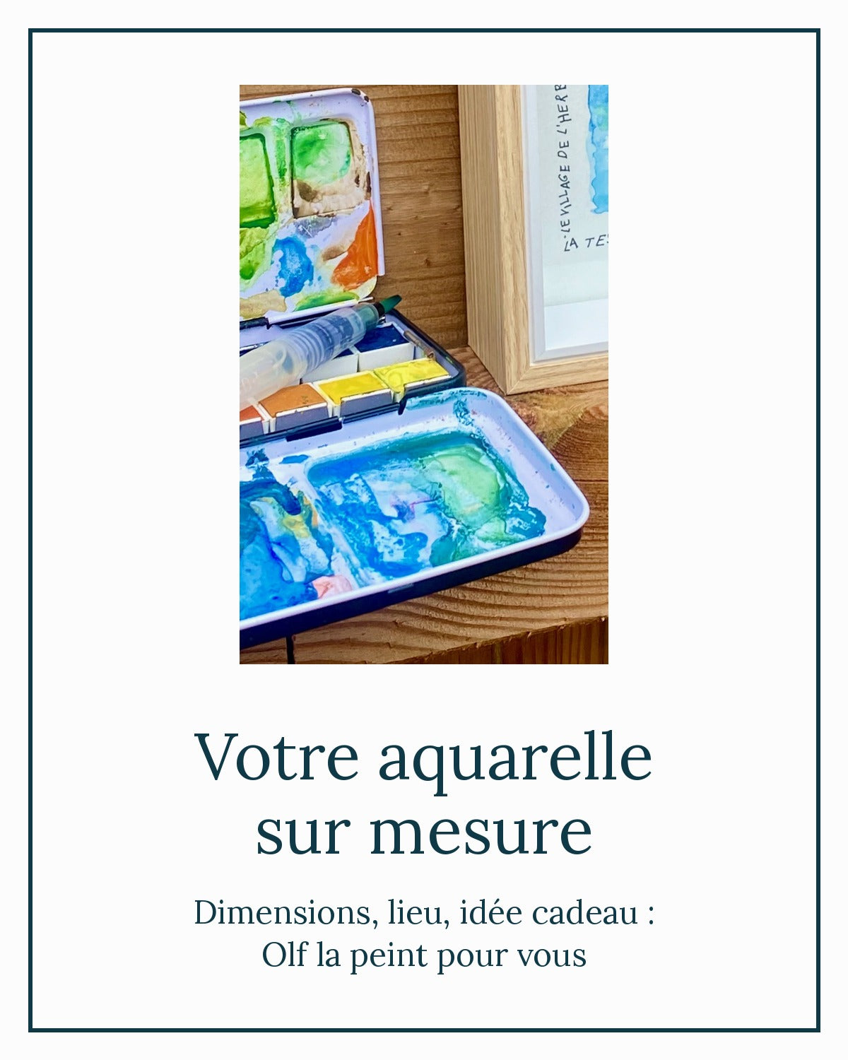 Aquarelle sur mesure par Olf, boîte d'aquarelle